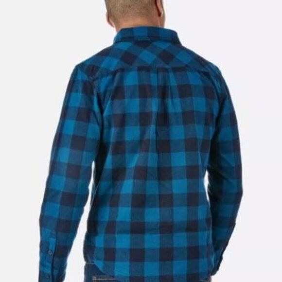 Rab Boundry Mens Flannel Button Down Shirt Sz M Blue - Picture 2 of 9